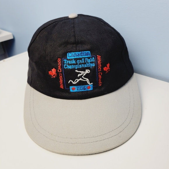 Canadian Track and Field Championships 1996 Baseball Cap Leather Stapback Hat - Picture 7 of 13